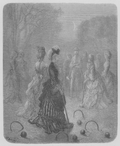 The Game of Croquet in a Garden in Belgravia by Gustave after Dore